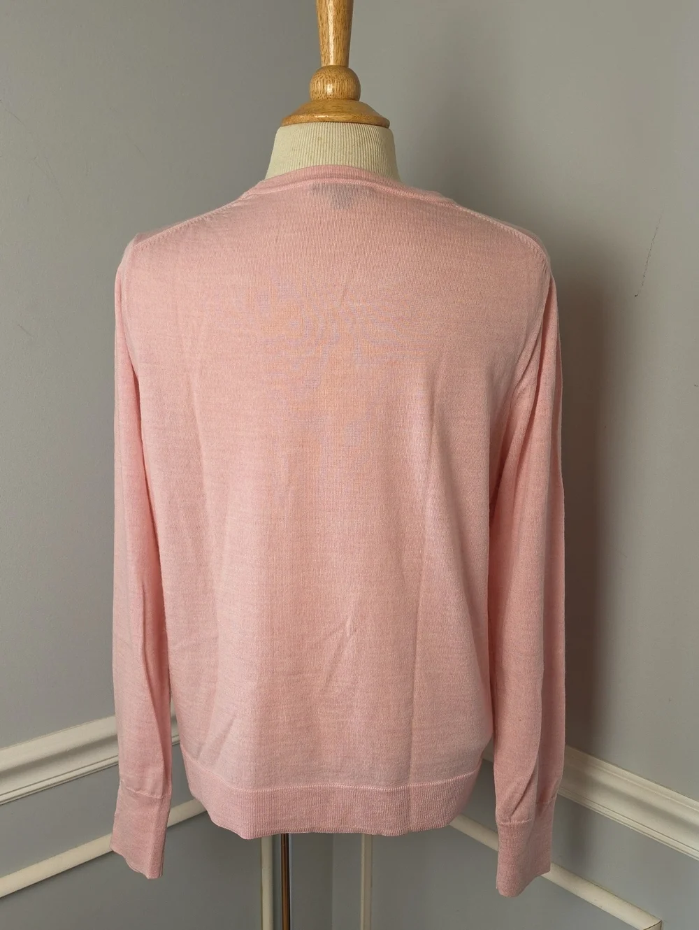 J.CREW 100% Merino Wool Pink Crewneck Career Casual Long Sleeve Sweater XL READ